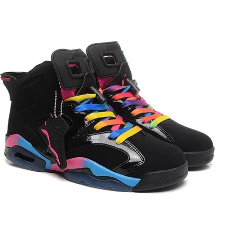 Womens Air Jordan 6 Black Rainbow Shoes Air Jordans Nike Air Jordan