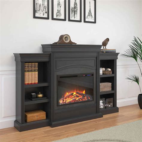 Ameriwood Home Lamont Mantel Fireplace Black