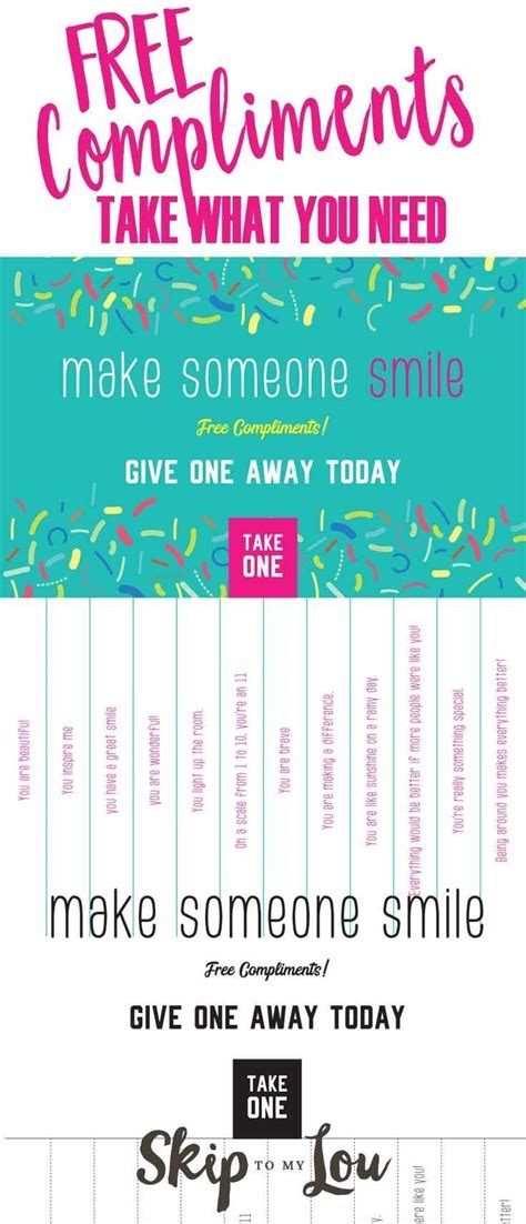 Free Printable Compliments For Random Acts Of Kindness Day Simply