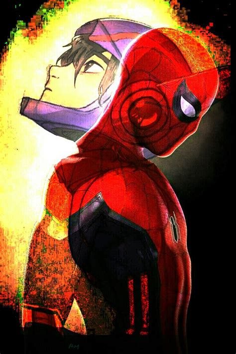 Two Teenage Superheroes Spider Man And Hiro Hamada Fanedit Fanart Spiderman Hirohamada