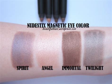 Review Swatches Nudestix Magnetic Eye Color In Angel Twilight Immortal Spirit Eye Color