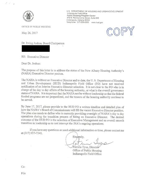 A letter of authorization allows a person to act on your behalf. New Albany Housing Authority leaders knowingly violated ...