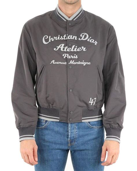 Dior Christian Dior Atelier Teddy Jacket In Gray For Men Lyst