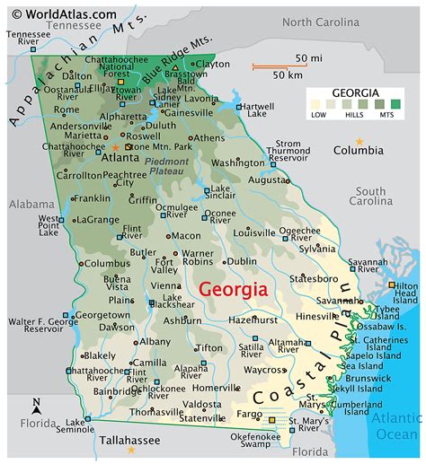Physical Map Of Georgia And Georgia Physical Map Images And Photos Finder