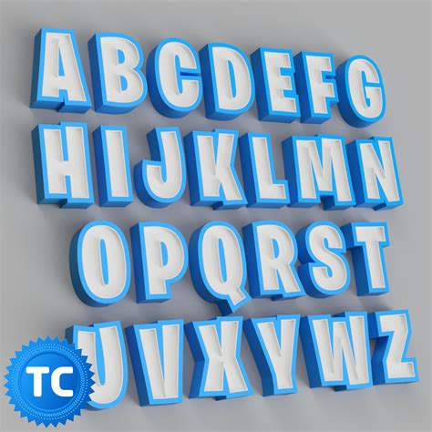 3d File Font Nameled Tc Fortnite Alphabet Create All Words In Led