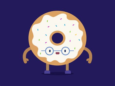 A Cartoon Donut With Glasses On Its Face