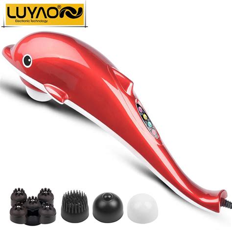 electric handheld massager full body dolphin vibration infrared neck back feet massage muscle