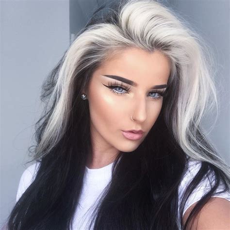 Black And White Hair Inspo Hair Color For Black Hair White Hair Color Hair Styles