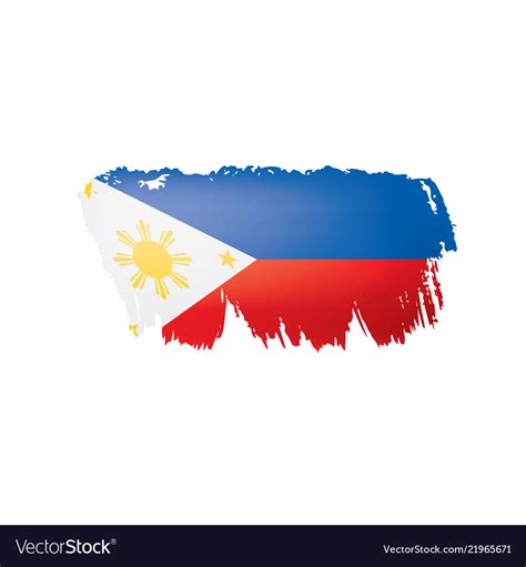 Philippines Flag On A White Royalty Free Vector Image