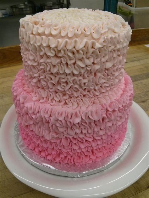 Its Our Yummy Ombre Buttercream Ruffle Cake Buttercream Ruffle Cake