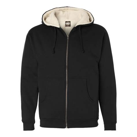 Independent Trading Co Fleece Sherpa Lined Full Zip Hooded
