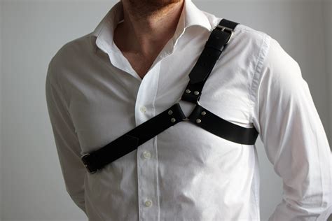 mens body harness male harness men leather harness chest etsy uk