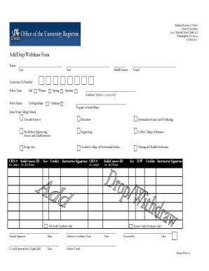 All forms received from personal. Drexel Add Drop Withdraw Form - Fill Online, Printable ...