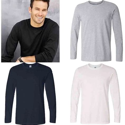 Xs Xxl Classic Men T Shirt Long Sleeve O Neck Mens Shirts Cotton Blend