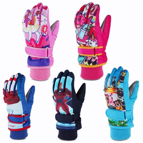 Children Winter Ski Gloves Girls Snowboard Gloves Boys Mittens