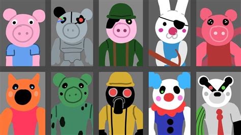 10 Roblox Piggy Characters Drawings Doodles Youtube