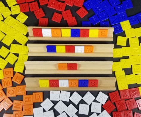 Color Scrabble Tiles Set Of 26 Custom Plastic Color Tiles Etsy