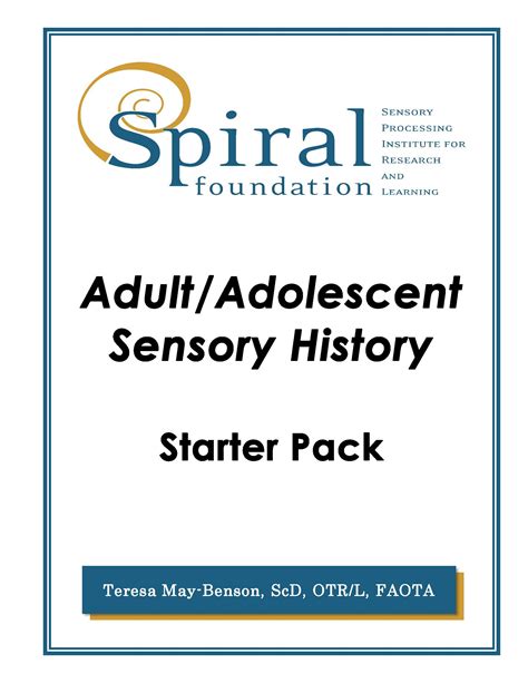 Adultadolescent Sensory History Spiral Foundation