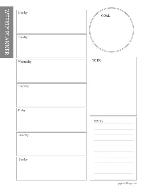 Simple Weekly Planner Printable Monitoring Solarquest In