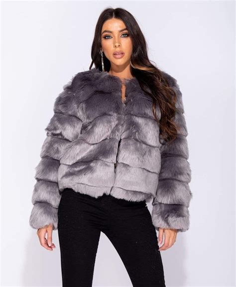 edge to edge collarless faux fur jacket she s dolled up fur jacket