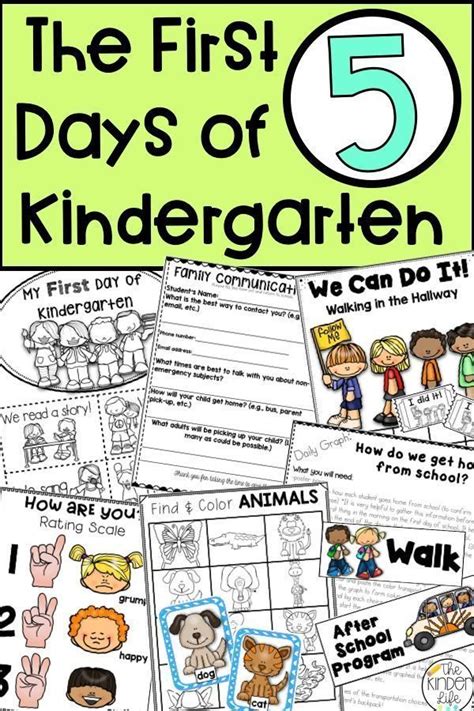 Kindergarten First Week First Week Of School Activities First Day