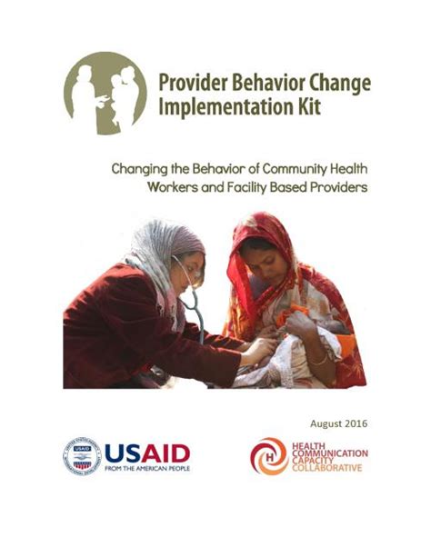 Provider Behavior Change Implementation Kit Usaid Advancing Nutrition