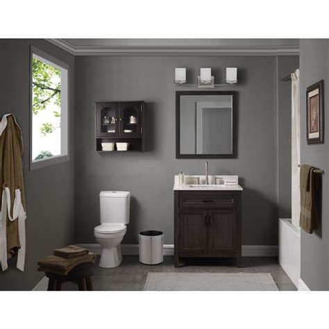 Scott Living Durham 30 In Gray Single Sink Bathroom Vanity With White