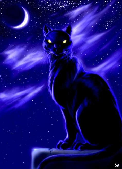 Pin By Jeanna Lyn On Mystic Black Cat Art Cat Art Blue Artwork