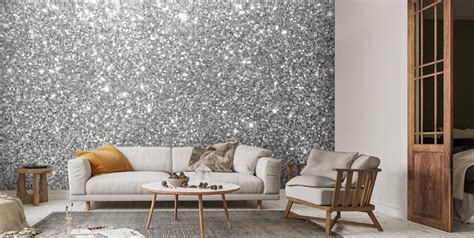 Grey Glitter Wallpaper Wallsauce Us