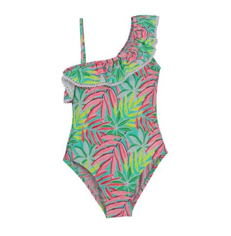 Andzhelika 2018 Swimsuit Childrens Cute Lotus Leaf Swimwear One Piece