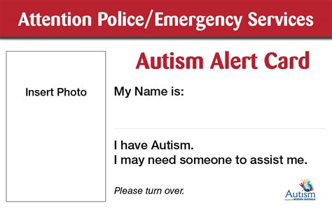 Autism Alert Card Autism Association Of Western Australia