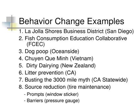 Ppt Behavior Change Examples Powerpoint Presentation Free Download