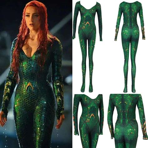 Darrechi New Women Movie Aquaman Mera Queen Cosplay Costume Zentai