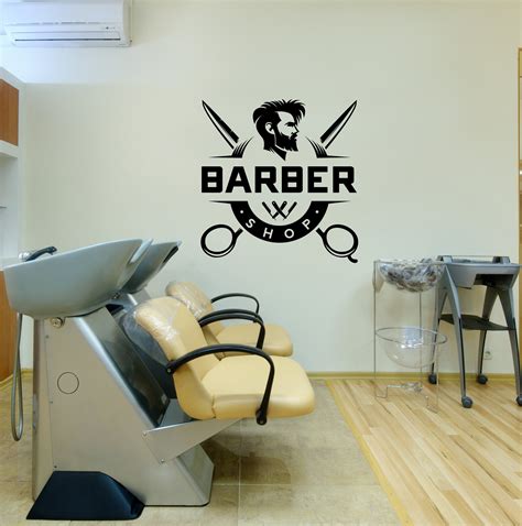 Barber Shop Wall Decal Hair Salon Wall Art Barber Shop Wall Etsy