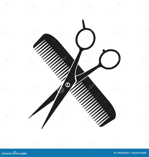 Comb And Scissors Crossed Vector Illustrtation Isolated Stock Vector Illustration Of