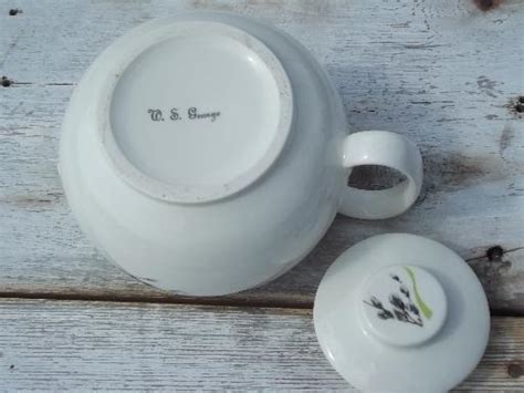 Pussy Willow Print Teapot 50s Vintage W S George China Tea Pot