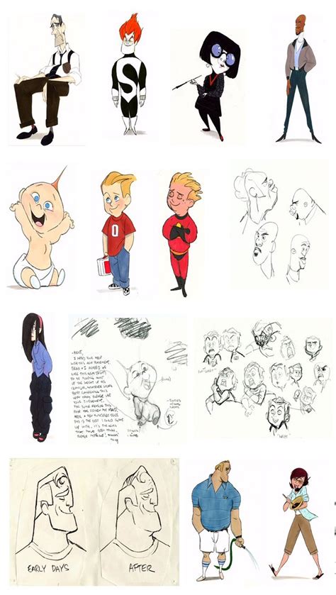 Concept Art For Pixars The Incredibles 2004 Pixar Character Design