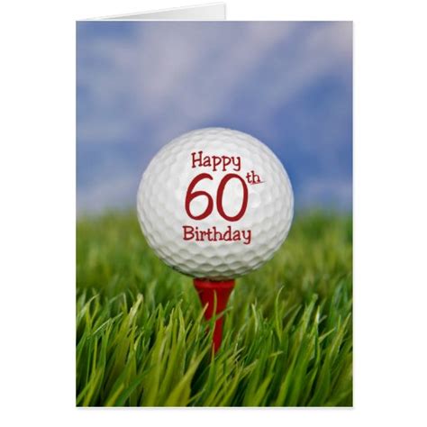 60th Birthday Golf Ball Greeting Card Zazzle