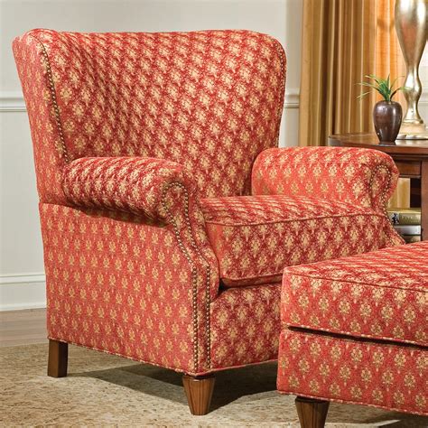 Fairfield 1403 Upholstered Wing Lounge Chair With Tapered Legs