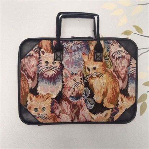 Cat Tapestry Laptop Computer Bag Kitty By Thecosmiccircle On Etsy