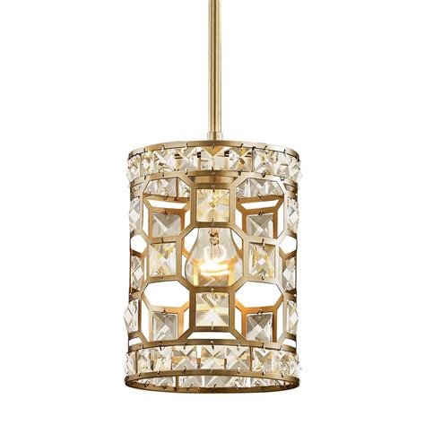 Fifth And Main Lighting Paris 1 Light Champagne Gold With Clear Crystal Mini Pendant Wl 2255