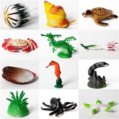 Assorted Mini Vinyl Plastic Ocean Sea Action Figures Animal Toy Set
