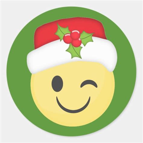 Christmas Wink Emoji Stickers