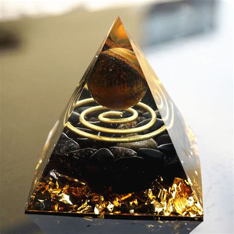 Tiger Eye Crystal Sphere Obsidian Orgonite Pyramid Orgone Pyramids