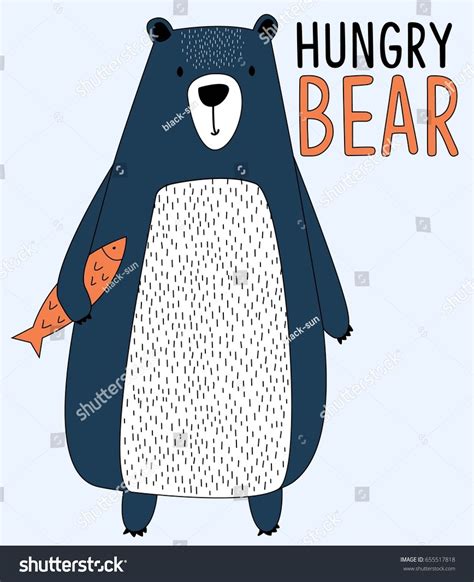 Hungry Bear Illustration Vector For Print Design Bear Illustration