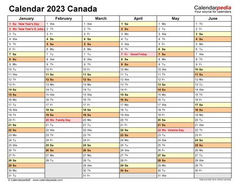 Calendar For Year 2023 Canada Printable Time And Date Calendar 2023