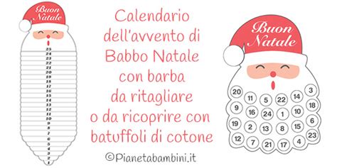 Calendario Dellavvento Con Babbo Natale Da Stampare Pianetabambiniit