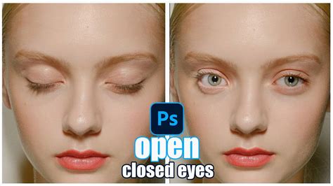 Open Closed Eyes In Photoshop Easy Youtube