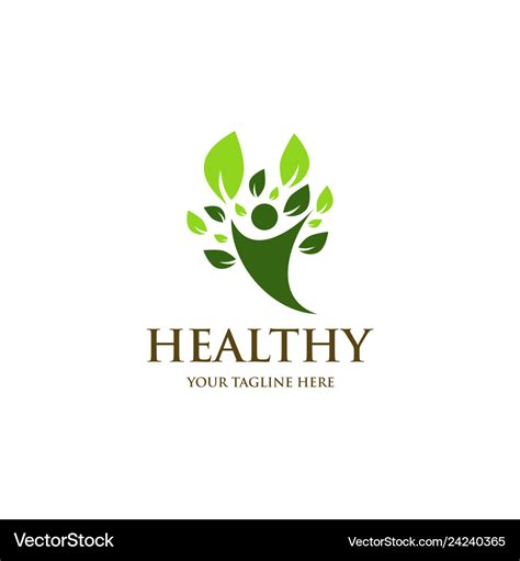 Healthy Logo Design Royalty Free Vector Image Vectorstock