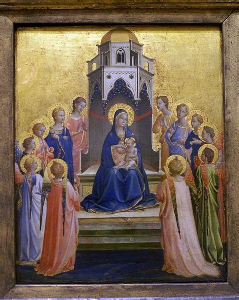 Fra Angelico Thronende Madonna Mit Kind Und Zwölf Engeln Virgin Mary